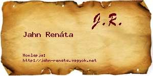Jahn Renáta névjegykártya